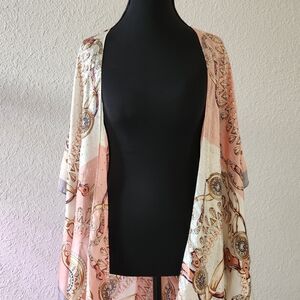 Adrienne Vittadini Elegant Pink and Cream Coverup